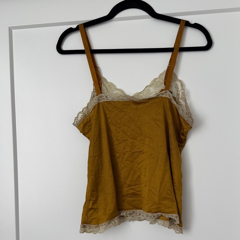 Hand Dyed Lace Trim Vintage Camisole with Flower Detail - Picture 6 of 8